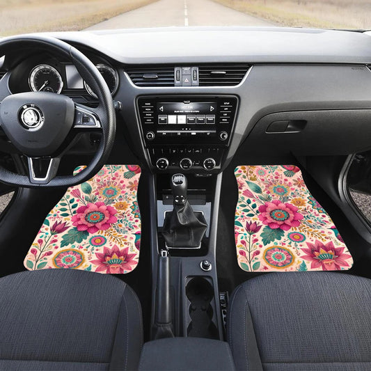 LiveBohoHappy Floral Bliss Front Car Floor Mats (Set of 2)