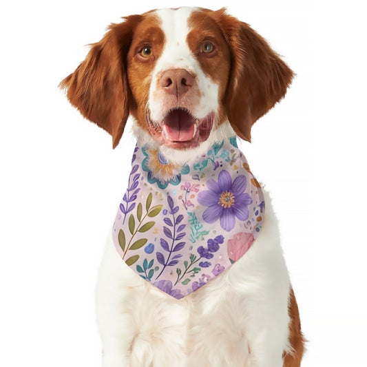 Boho Lavender Garden Pet Bandana Scarf