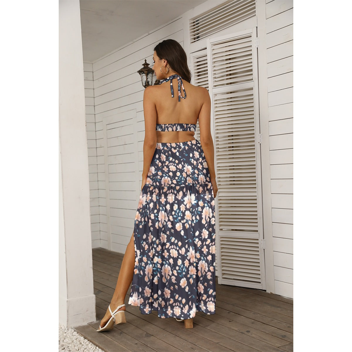 Floral Boho Two-Piece Maxi Dress Set