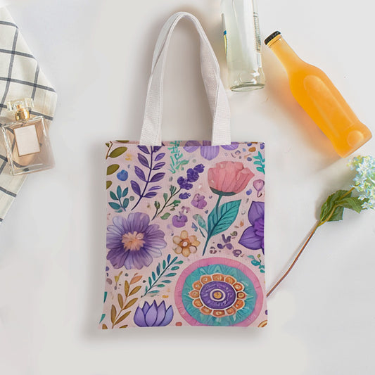 Boho Lavender Garden Canvas Tote Bag