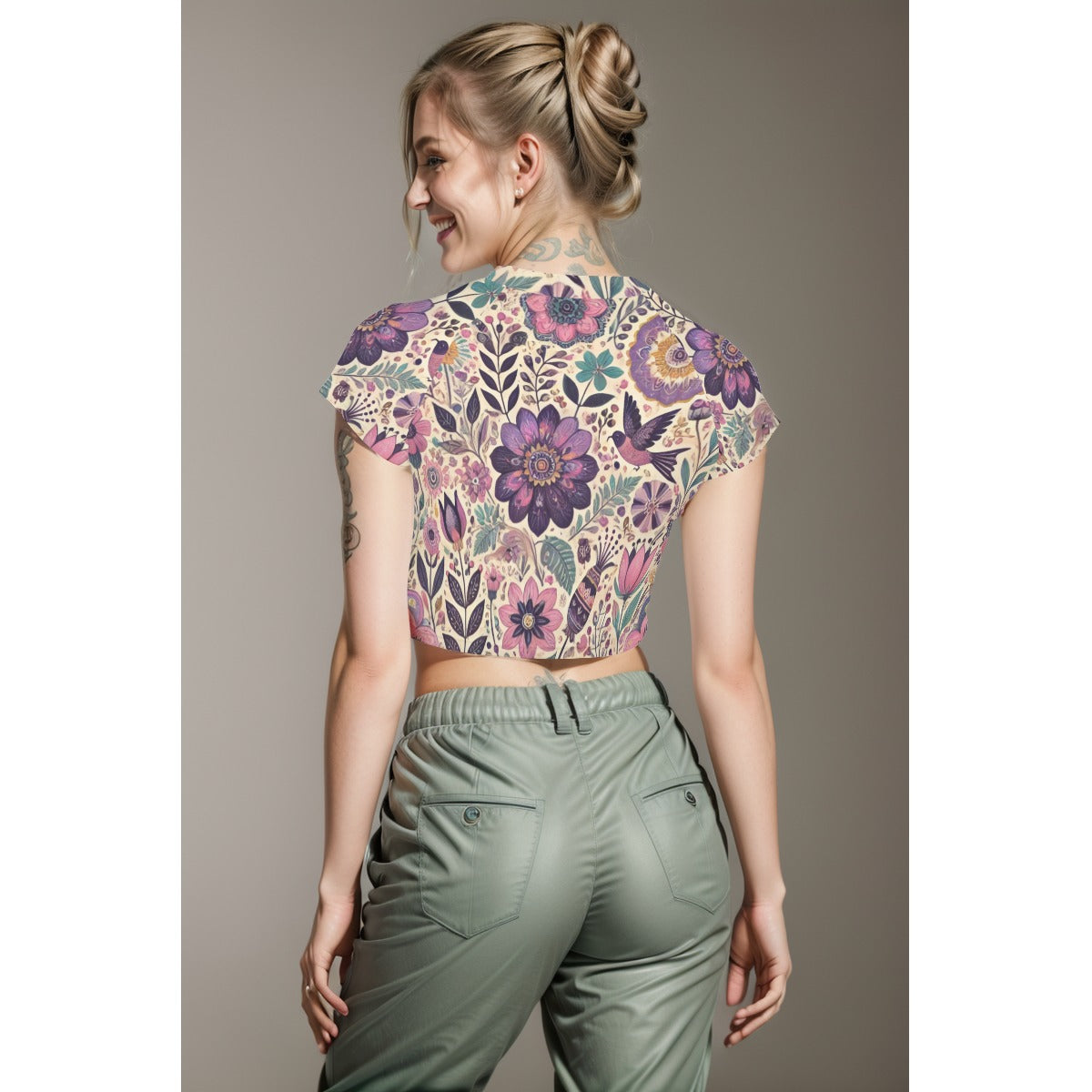 Boho Floral Bliss Crop Top