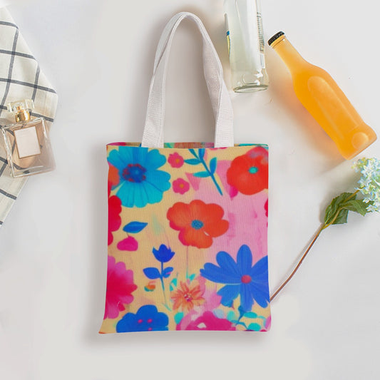 Vibrant Floral Canvas Tote Bag | Stylish & Spacious Carry-All